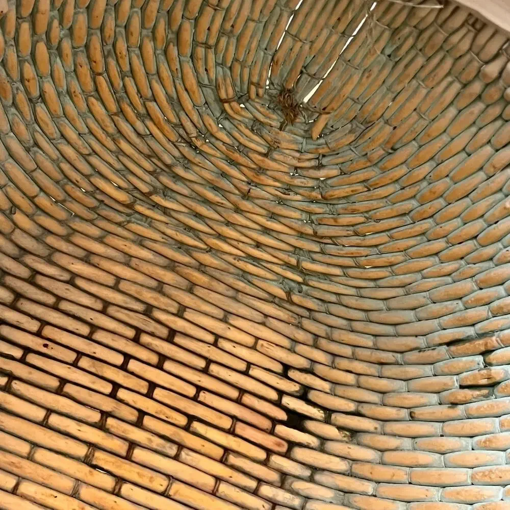 Antique Asian Rice Gathering Cream Basket 11.25